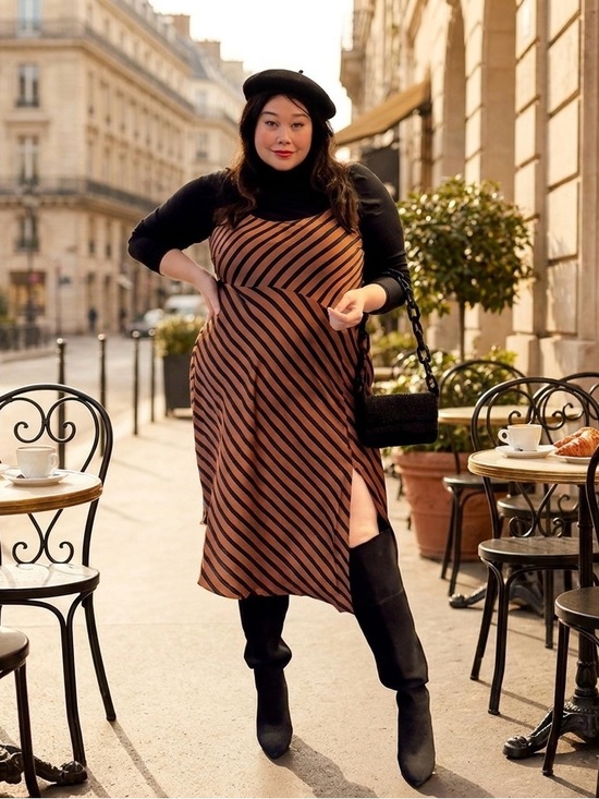 A New Day Dresses & Skirts - A New Day Womens Copper & Black Satin String-Strapped Dress - XXL